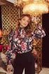 Garden State Wild Floral Mock Neck Blouse